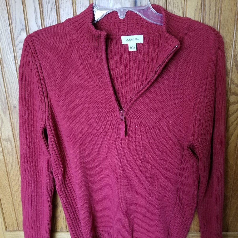 St. John's Bay Red Half-zipped Sweater Medium